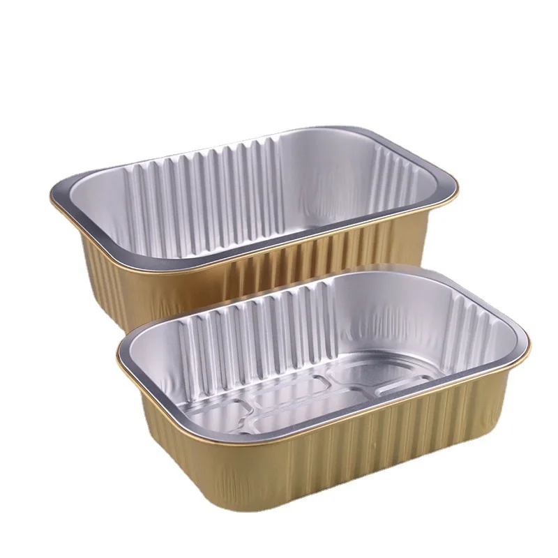 Aluminum foil square lunch box Aluminum foil container High quality aluminum foil box for food packaging