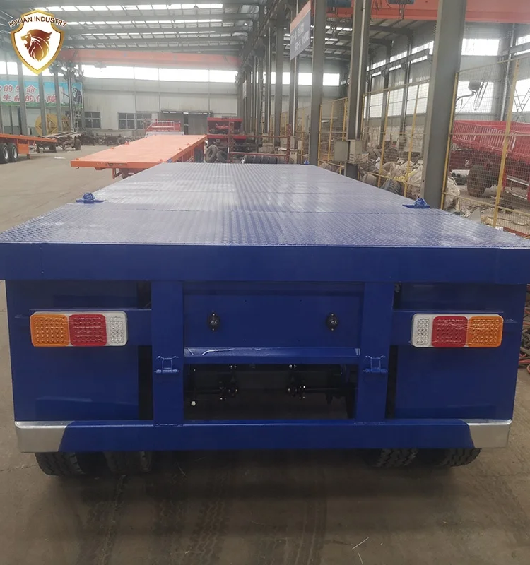 Factory Price High Quality Tri-axle 3 Axle 40 Ft Flatbed Flat Bed Container New Semi Truck Trailer For Sale