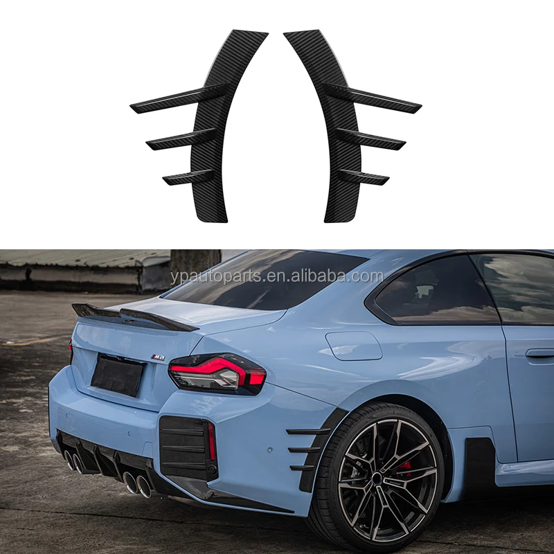 Car Parts Dry Carbon Fiber Rear Fender Trim for bmw M2 G87 Coupe Sport Car MP Style Exterior Parts Glossy Black