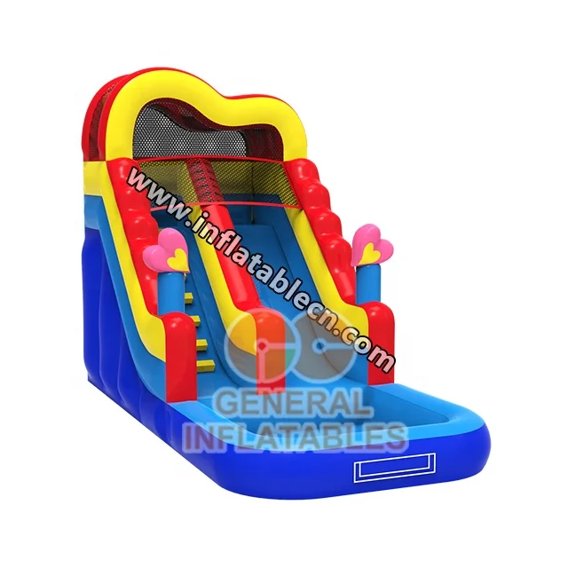 0.55mm PVC Inflatable Inflatable heart water slide  for party amusement theme park carnival