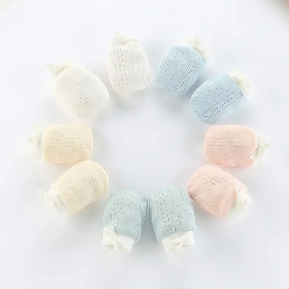 Newborn Adjustable Baby Cotton Gloves No Scratch Mittens For 0-6 Months Boys Girls Soft Infant Gloves