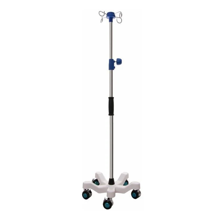 Medical Infusion 5 Wheels Movable  Folded IV Pole Drip Stand In Hospital Furniture