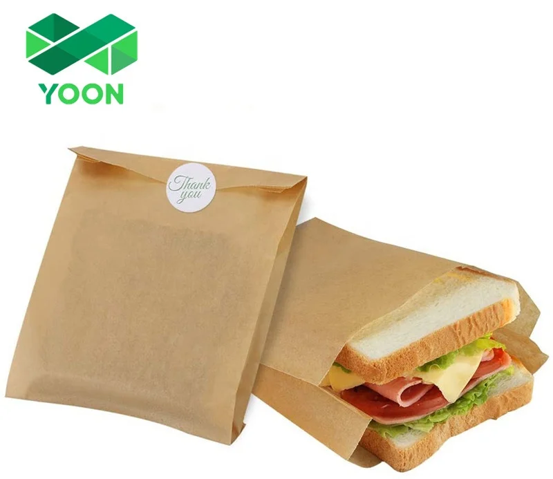 Greaseproof Sandwich Bag craft Dry Wax Sandwich Paper Bag with Logo