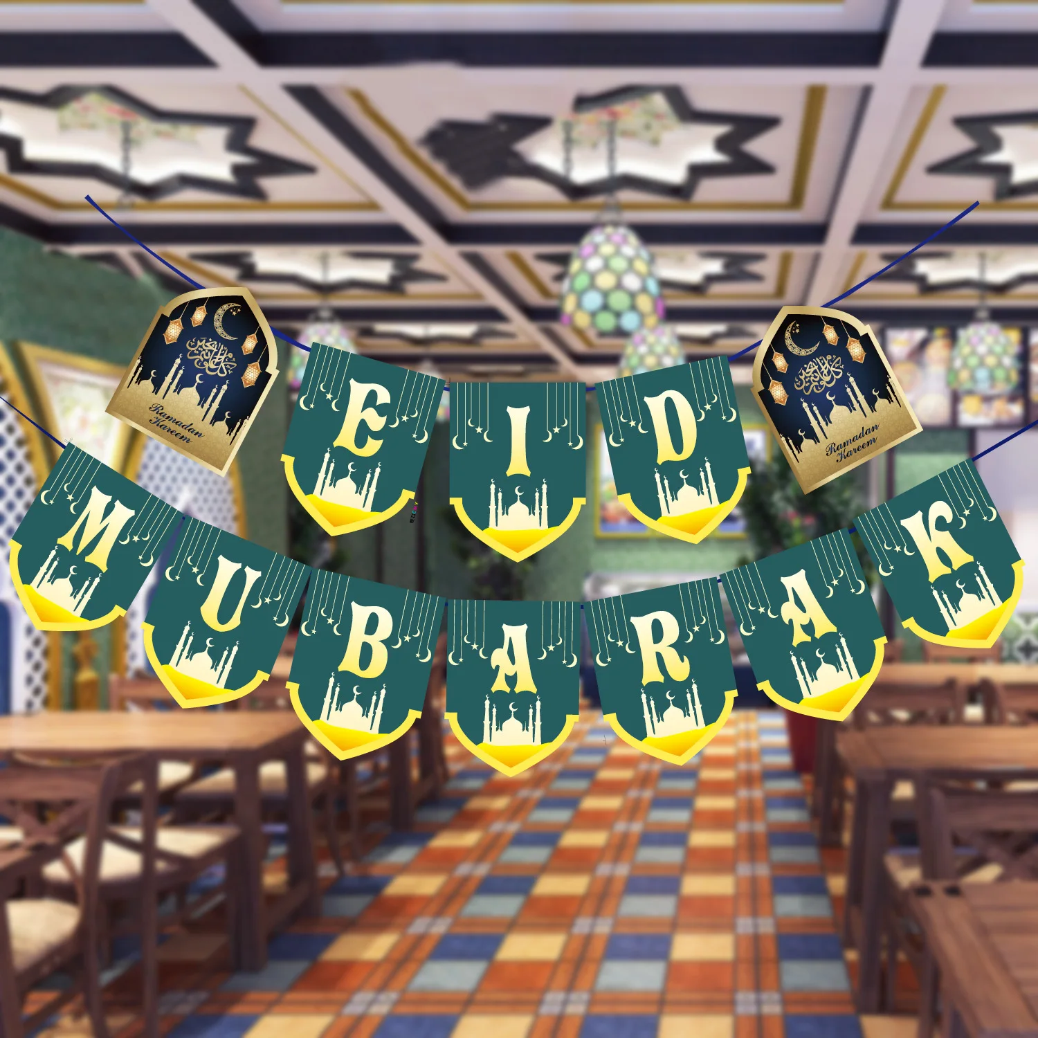 Wholesale Party Supplies Decoration Happy Ramadan EID Mubarak Foil Ballons Balloons Banner Set