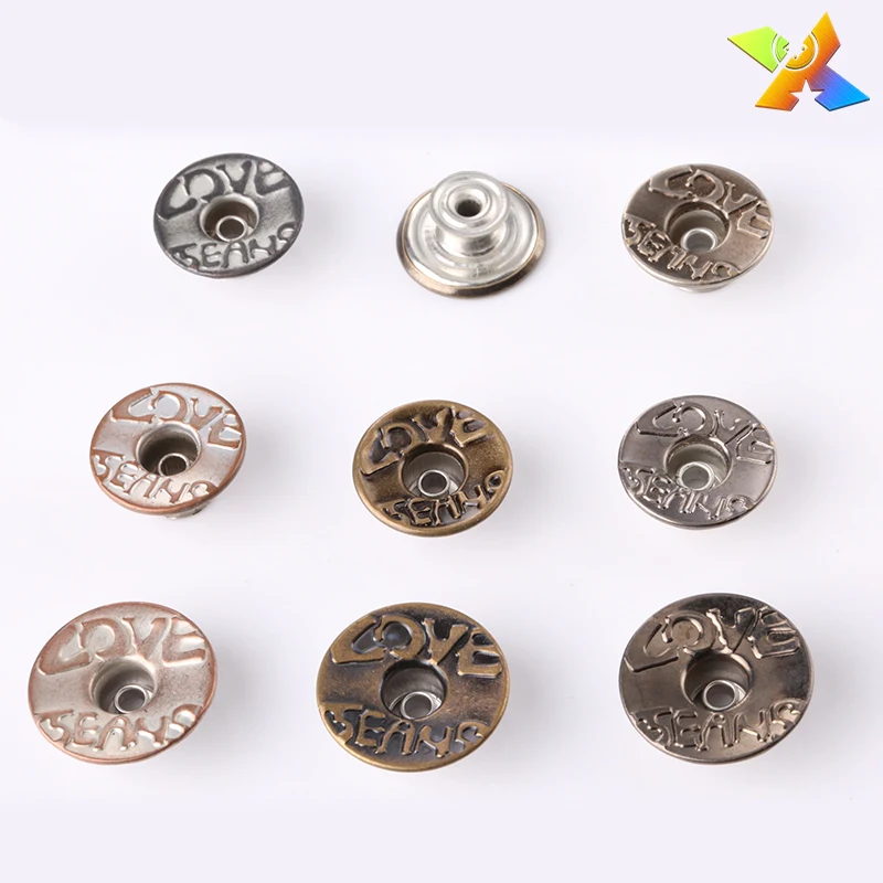 Factory Custom Colorful Zinc Alloy jeans button rivet jeans-button customized jean button