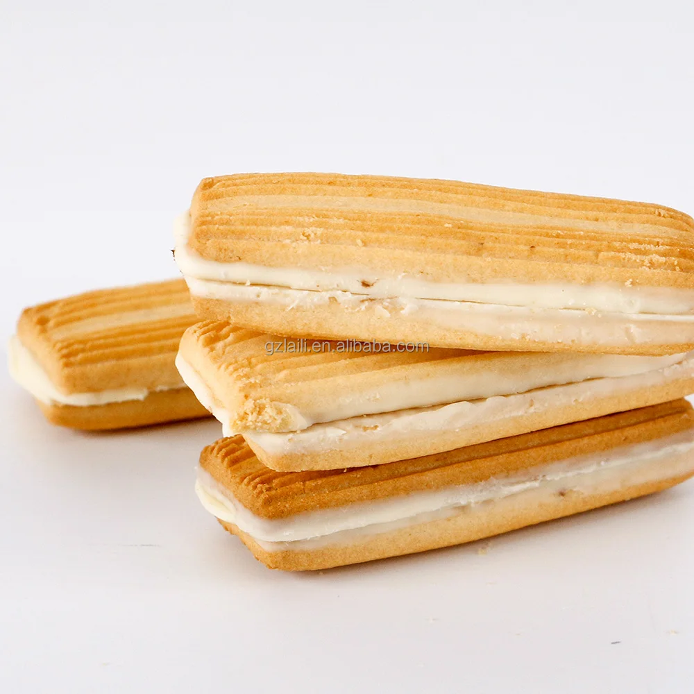 Wholesale Private Label Sweet Sandwich Biscuits Soft Coffee Cheese Corn Cocoa Lemon Halal Vanilla Cookies