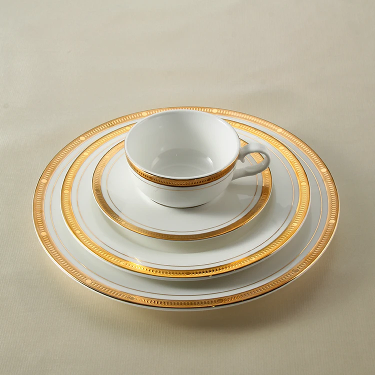 Luxury pakistani arabic wedding vintage gold coffee tea cups and saucers tea cup set with golden rim lined