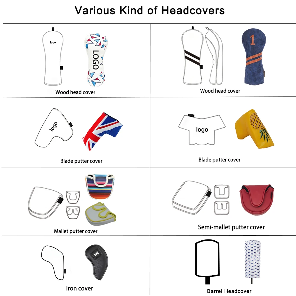 PRIMUS GOLF Manufacturer OEM/ODM driver golf headcover custom embroidery pu leather golf club head covers
