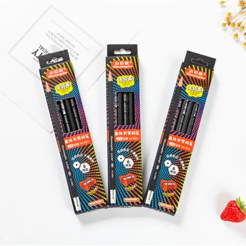 Классический карандаш с верхней частью ластика сердца 2B и 12 цветная коробка деревянные Стандартные Карандаши