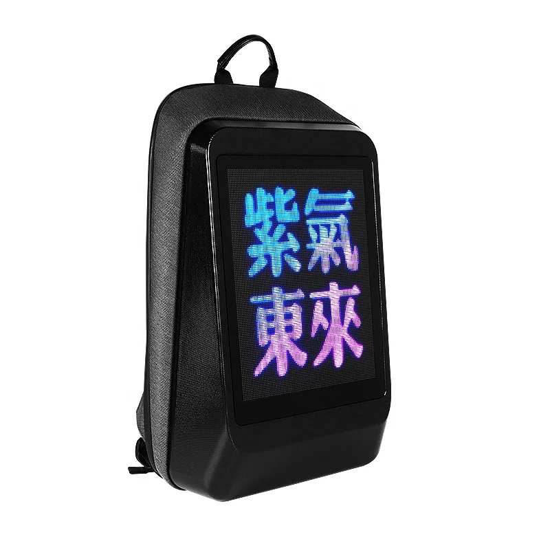 Customizable led HD display screen backpack bag led light pic panel backpack mochila led