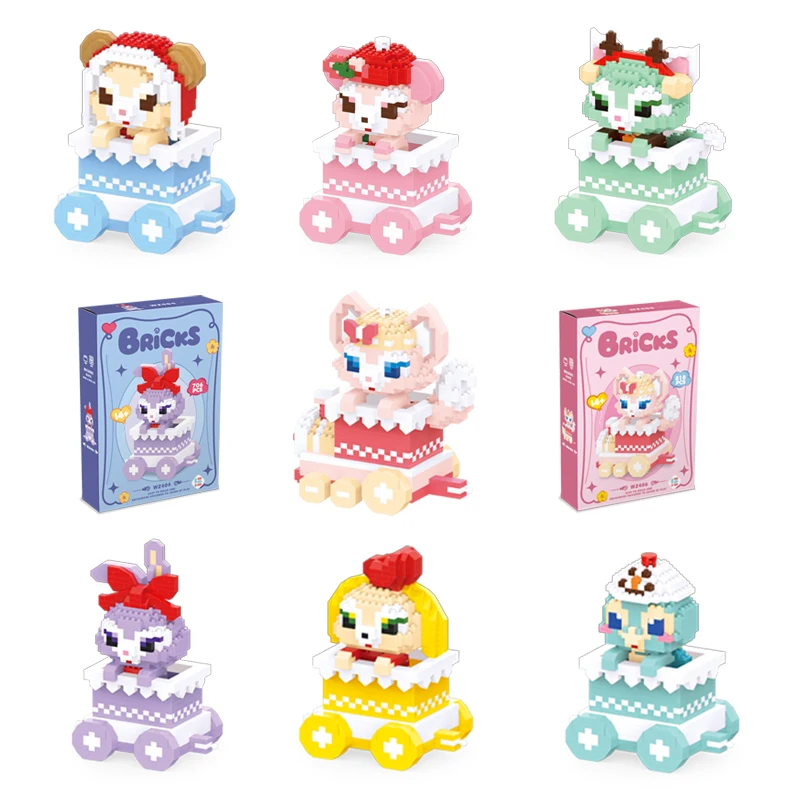 Lele Brother Mini Building Blocks Cartoon Animal Train Garden Party Children Assembly Toy Decoration Gift