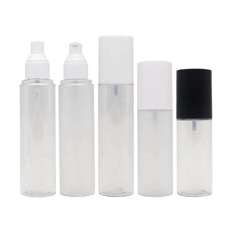 100ml 120ml 150ml 3oz 4oz 5oz cosmetic packaging bottle empty PET spray lotion pump clear frosted plastic bottles with lids