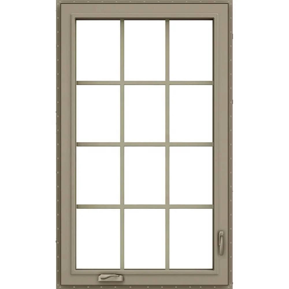 Wood Color French Windows And Doors Wood Composite Aluminum Double Glazed French California Casement Windows