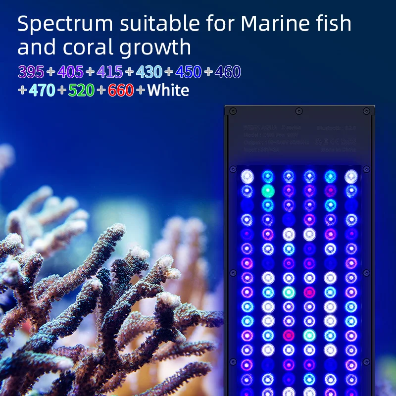 WEEKAQUA Z400Sea salt water aquarium light APP intelligent control a8 led reef light for marine aquarium coral reef