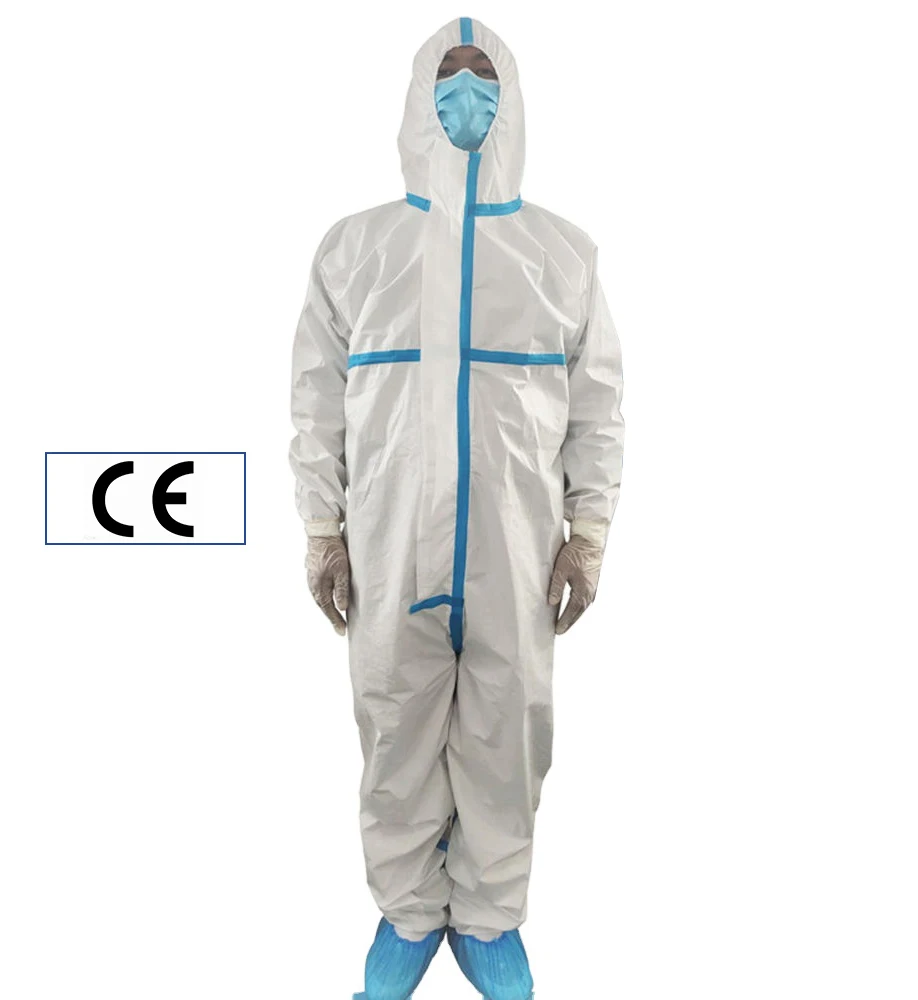 Factory wholesale chemical protection jumpsuit custom coverall disposable coverall with EN 14126
