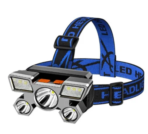 5LED со встроенным 18650 аккумулятором с зарядкой через USB портативный фонарик Фонарь налобный фонарь Открытый
