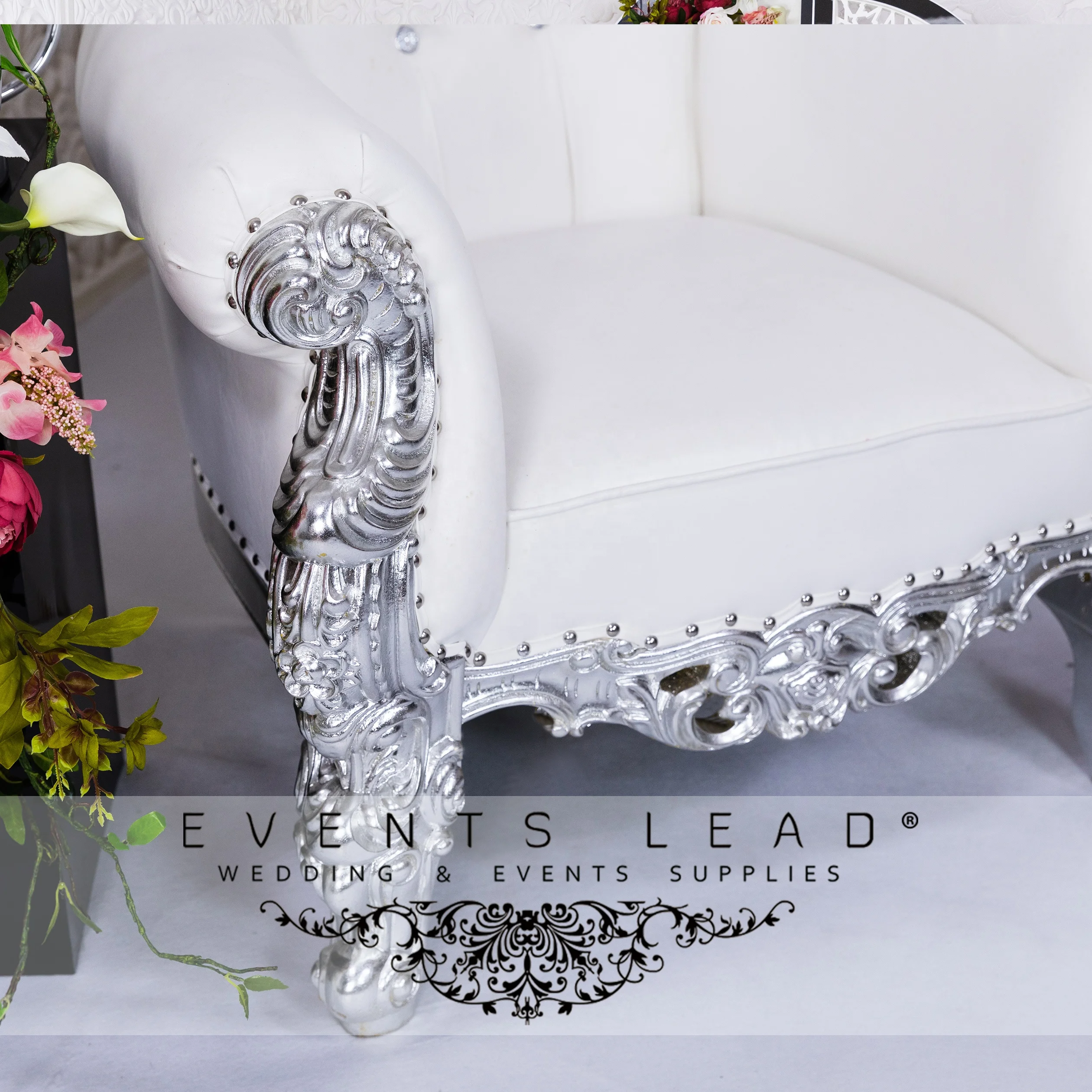 Big Chair Throne Chair Beautiful Wedding Furniture Hot Selling Luxury Silver King Throne Chair