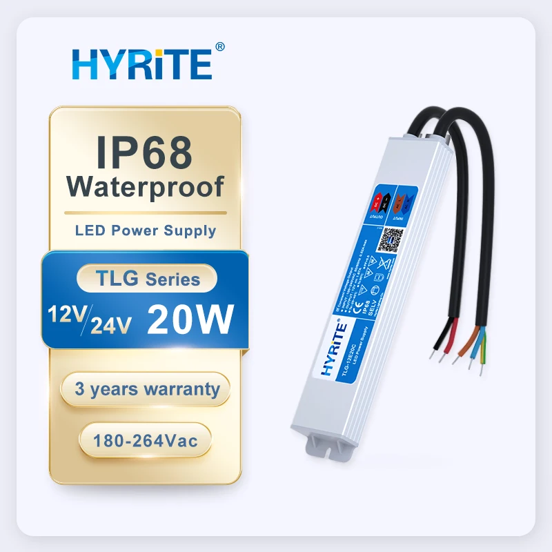 Супер водонепроницаемый IP67 IP68 супер тонкий SMPS светодиодный драйвер наружный 12 В 24 20 Вт AC-DC импульсный источник питания