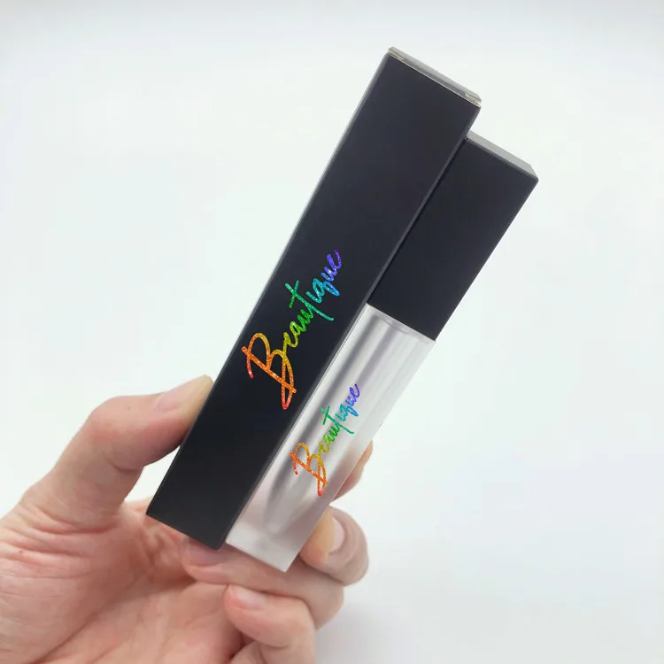 
Custom logo packaging box for 7ml frosted lip gloss tube 