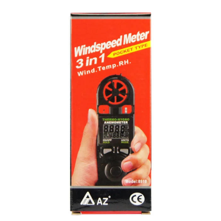 AZ8908 Handheld Pocket Wind Speed Range1.1-20m/s Wind Speed 0.1m/s Digital Anemometer Wind Speed Meter