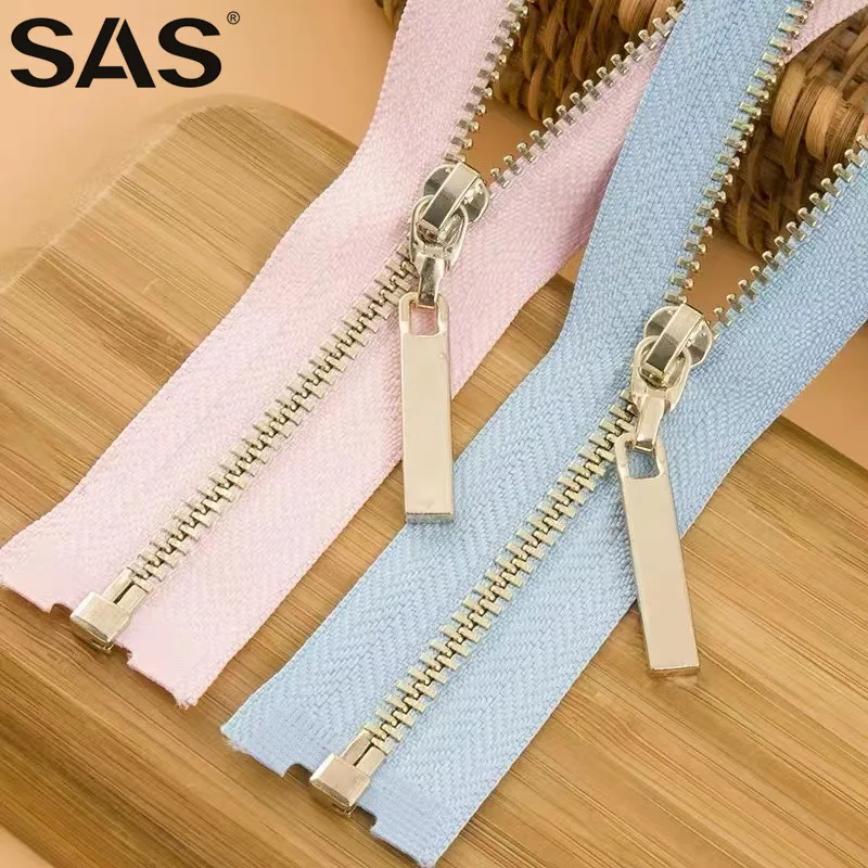 SAS Best Selling Products in China Garment Zip Bags Gold Metal Customized  Brass Metal Zipper