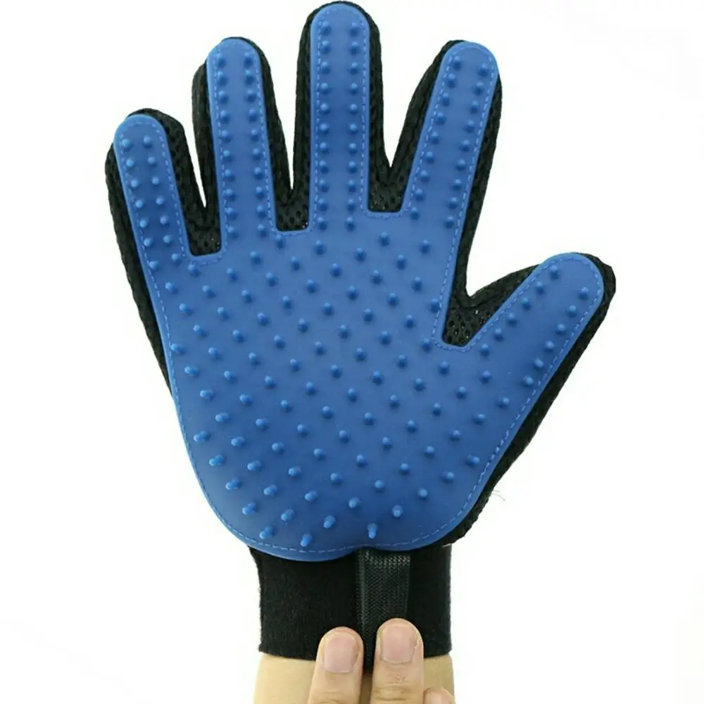 
2020 New Bath Brush Compatible Dog and Cat Deshedding Massage Tips Hair Remover Mitt with Five Finger Pet Grooming Gloves 