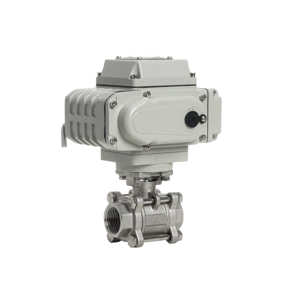 2 way thread electric ball valve with high platform actuator for ISO5211 Mounting size (DN10~DN100,PN16,PN25,PN40,PN64 optional)