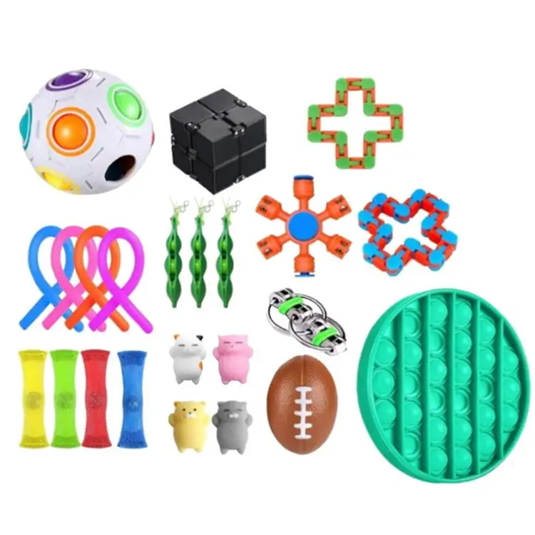
Stress Relief Toys Portable Environmental Decompression Toy Vent Decompression Toy Set 24 Piece Fidget Cube Woven Net SQUISHY 