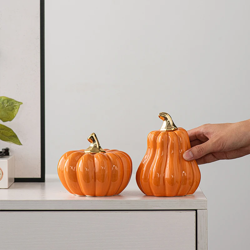 Factory Wholesale Simple Modern Art Halloween Pumpkin Home Decor Ceramic Pumpkin Home Decorative Accessories
