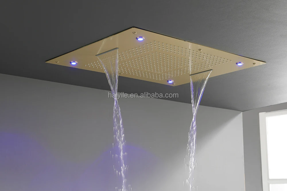 31.5 * 23.5 inch  Ceiling Mounted LED Big Head Shower  Bathtub Mixer Shower System Thermostatic Concealed Bathroom Shower Set