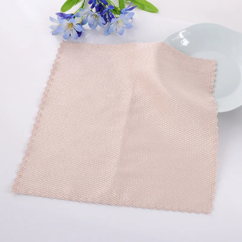 Best-selling Microfibre  drying towel glass cleaning cloth 25*25CM  260gsm No water marks will not fade