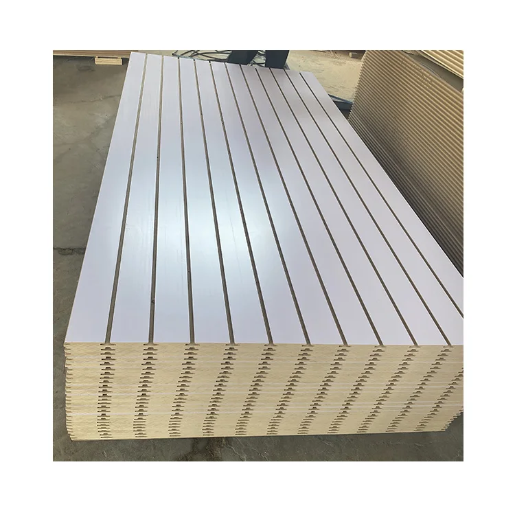 Linyi Premium Quality 5 Slots Lacquer Wood Slotted Mdf Wall Boards Panel plywood mdf slotted wooden