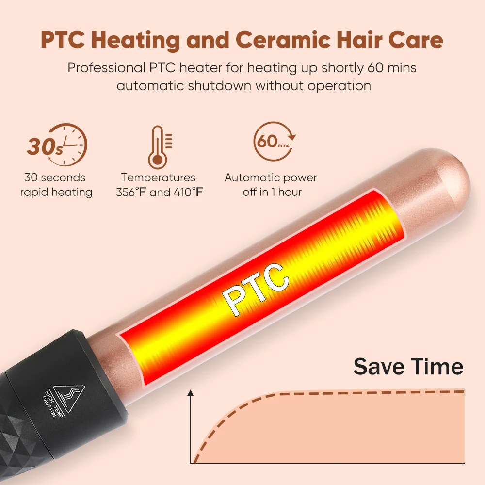 Hair Curler Automatic 5 in 1 Hair Styler Interchangeable Curling Iron Wand Comb Hair Straightener Curler 3 Barrel