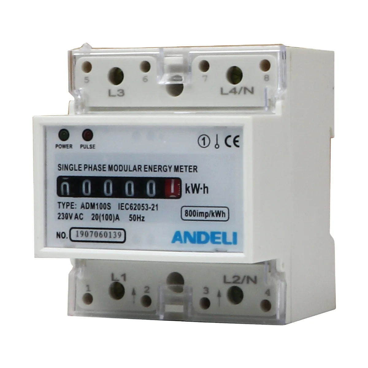 ADM100S KWH single phase digital energy meter 1.5-6A ANDELI