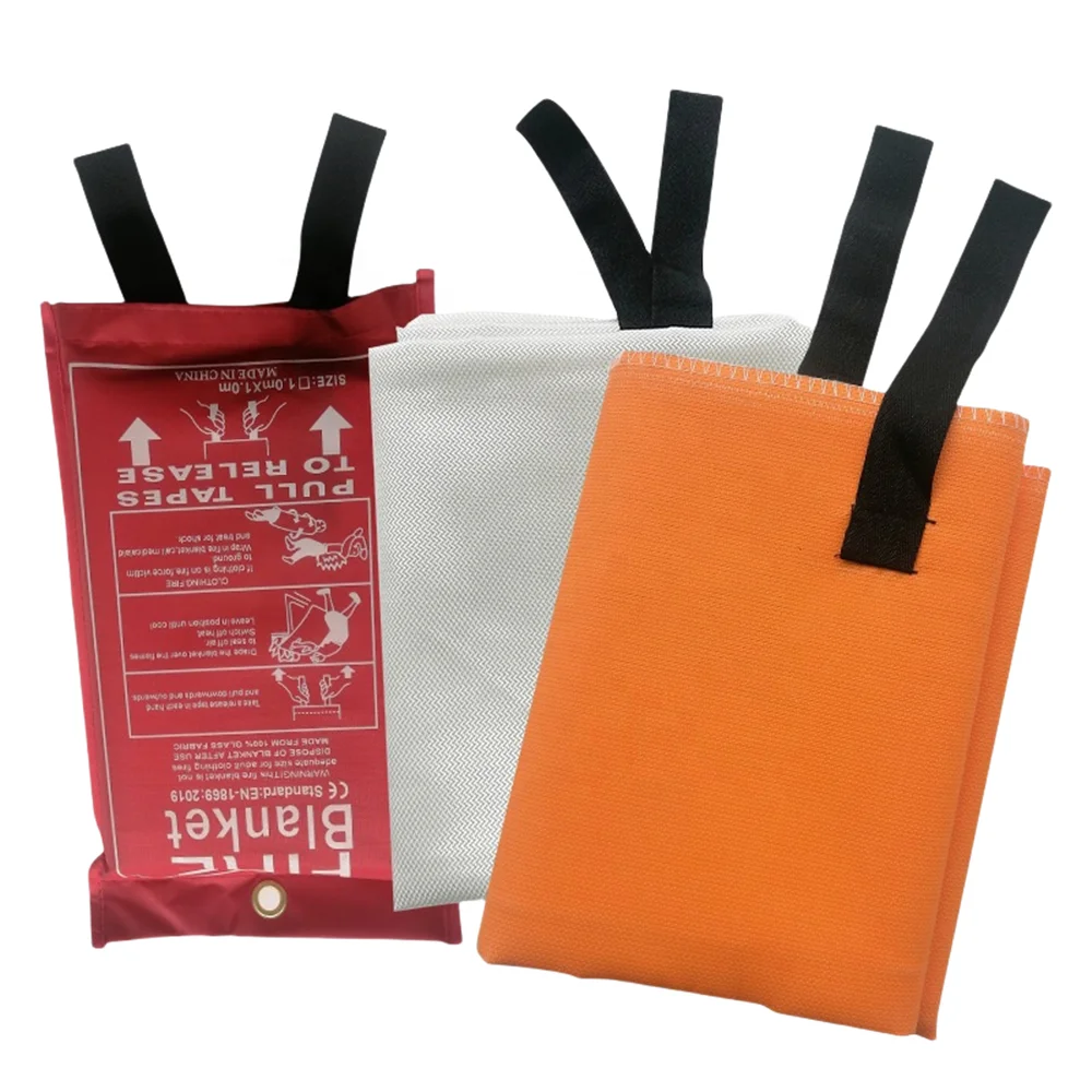Silicone Coated Retardant 1M X 1M Fire Blanket Glassfiber Fabric Fire Resist Blankets Prepared Hero Emergency Fire Blanket