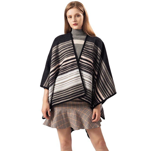Пончо накидка для женщин элегантный кардиган шаль обёрточная бумага для осень зима