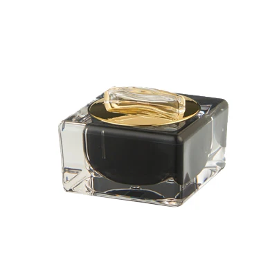 High Grade Cosmetic Packaging 15g 30g 50g Black Square Acrylic Plastic Cream Container Jar