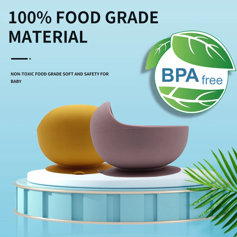 Детская силиконовая чаша на присоске для пищевых продуктов с силиконовой ложкой без БФА