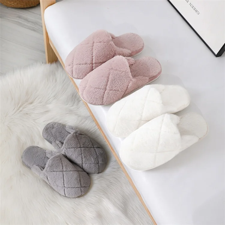 Горячая Распродажа ромбовидная изоляция плюшевая шерсть домашняя мягкая подошва пара новые хлопковые зимние теплые тапочки зимние тапочки для дома