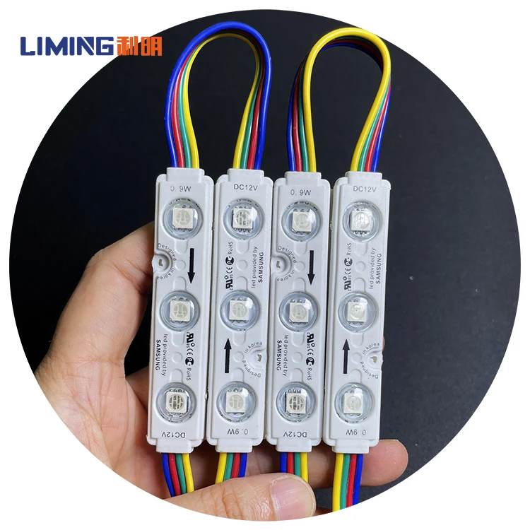 5050 LED Modules 3 led DC 12V Waterproof Advertisement Design 75*12 Epoxy SMD LED Module Super Bright RGB LED Module Light
