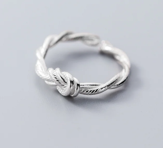 925 sterling silver cubic zirconia flower adjustable thin chain finger ring