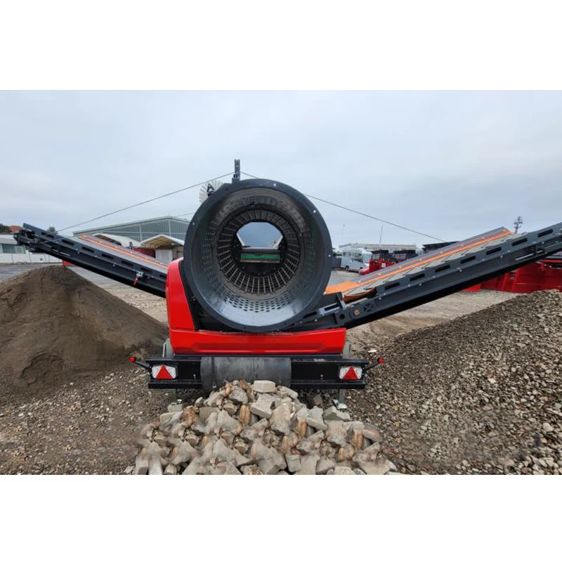 Topsoil screener rotary mobile compost trommel sifting topsoil screening plant screen drum plant