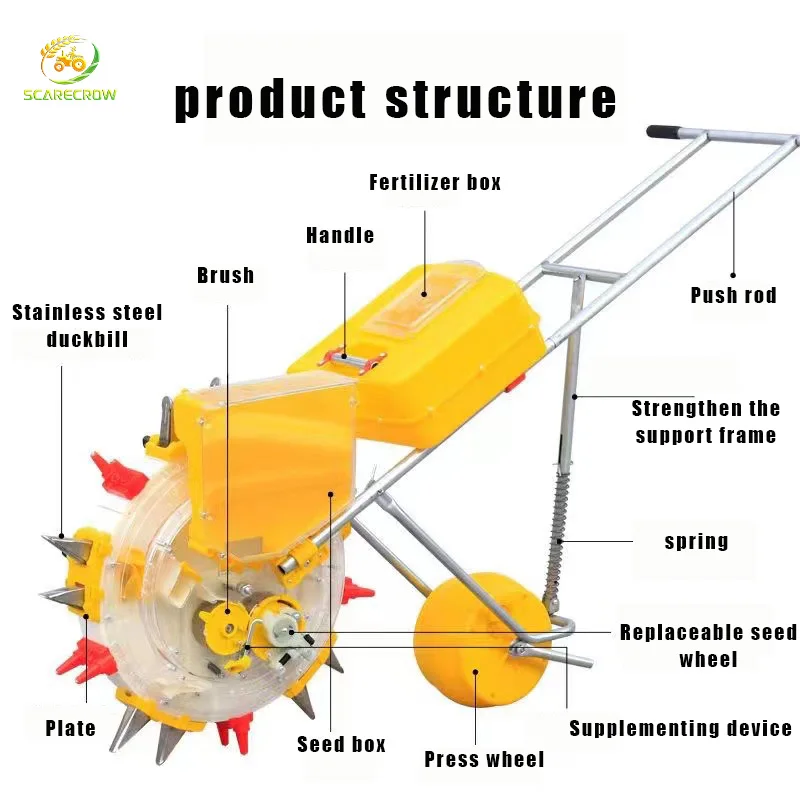 Manufacturer wholesale HOT Hand push seeder  manual seeder planting and fertilizing Push Planter for Efficient Seed Planting