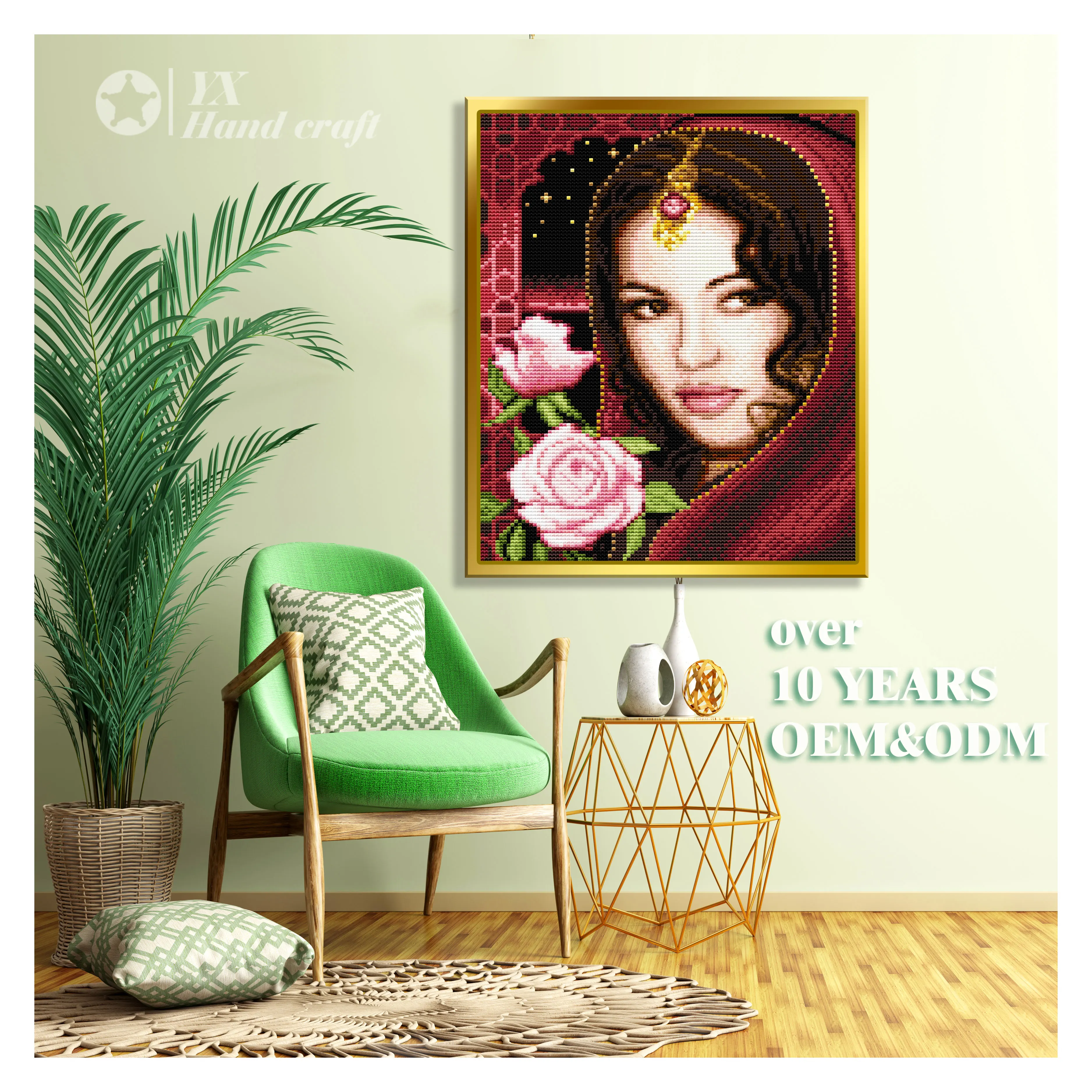 DIY 11CT Handicraft Cloth Arab girl Cross Stitch Patterns for Wall Hangings cross stitch threads cross stitch table cloth