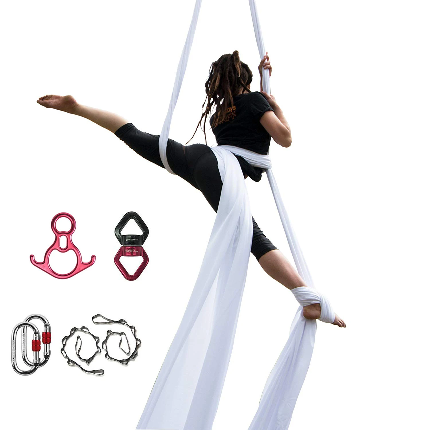 
Bilink 150cm x10m 100% high strength Nylon Aerial silks Yoga Hammock for children 