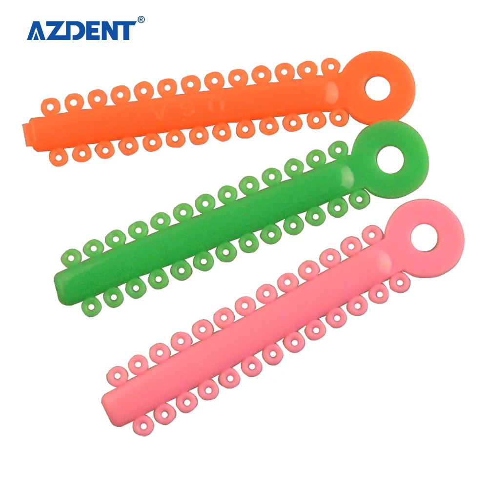 Azdent Strip Shaped Multi-colored Dental Orthodontic Ligature Ties