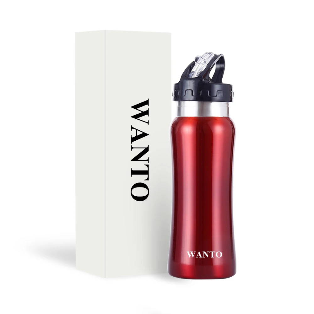 Wanto fitness narrow mouth stainless steel school hot and cold water bottle eco friendly for promotion