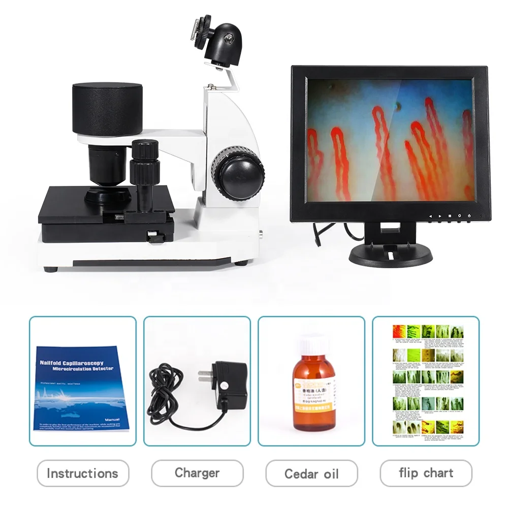 Suyzeko Advanced Nail Checking Microscope nailfold capillaroscopy with 12 inch LCD Screen