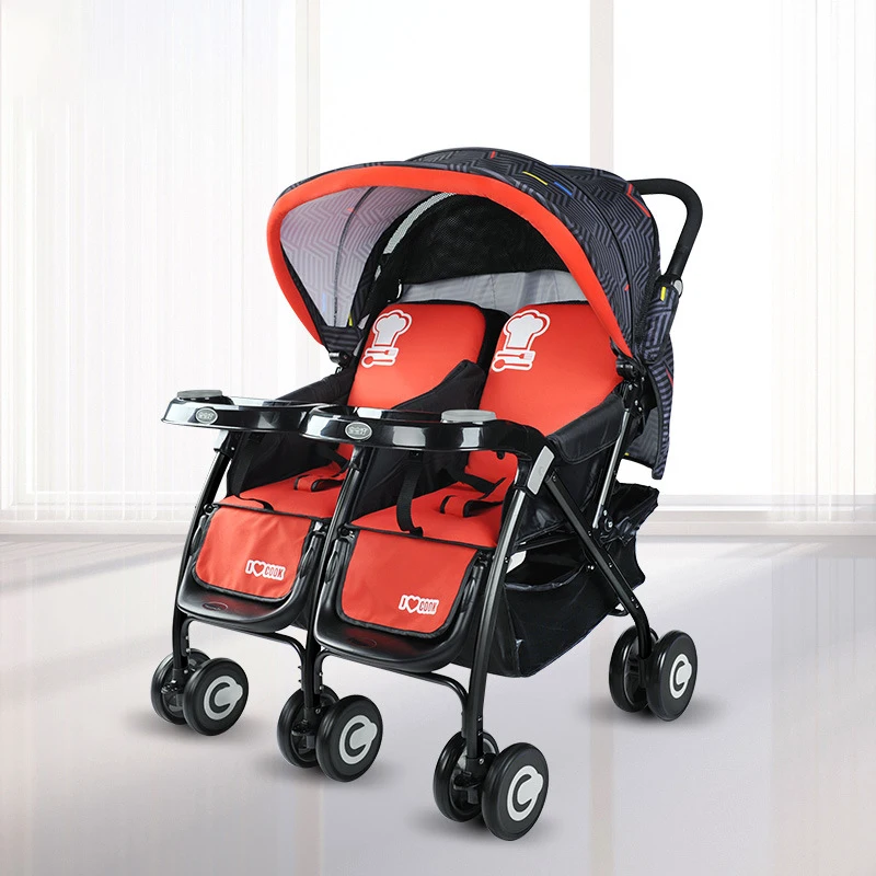 Green Horizon baby products 2023 trending Hello Baby Stroller Twin Stroller Seatable Reclining Foldable Light Double Stroller