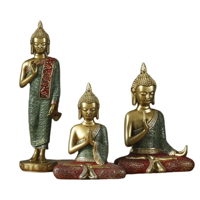 Custom Resin Zen Garden Religious Items Hindu God Statue Sakyamuni Buddha Statues For Sale Crafts Sculpture Art  Home Decoration